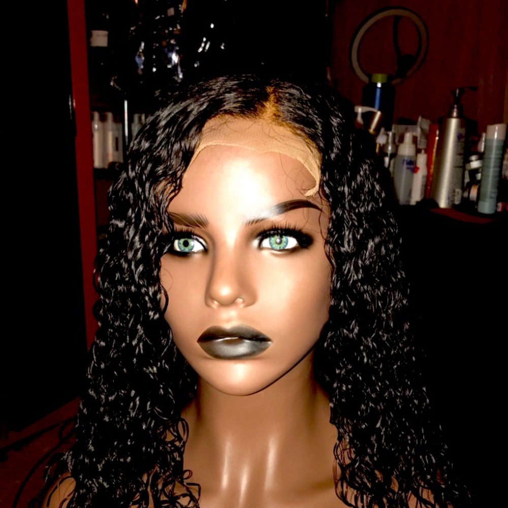 22” custom water wave 5x5 lace closure wig